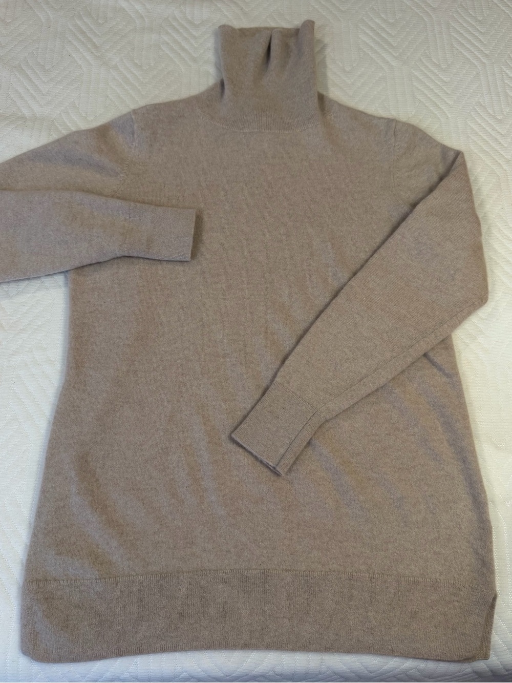 Nordstrom Cashmere Women's Taupe Turtleneck Sweater, Size XL